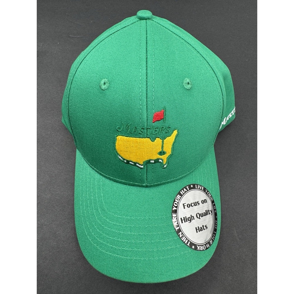 New Masters Golf Tournament Hat Green Embroidered Snapback Cap One Size